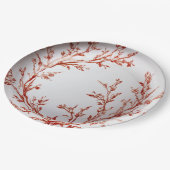 Rode Toile Elegante Kerstmis Papieren Bordje (Gekanteld)