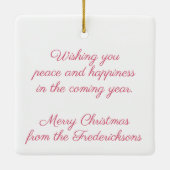 Rode Toile  Franse Pastoral Bridge Boat Keramisch Ornament (Achterkant)