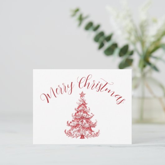 Rode Toile kerstboom Briefkaart (Staand voorkant)