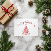 Rode Toile kerstboom Briefkaart