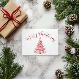 Rode Toile kerstboom Briefkaart