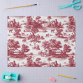Rode Toile Landschapscene (6) Tissuepapier (Craft)