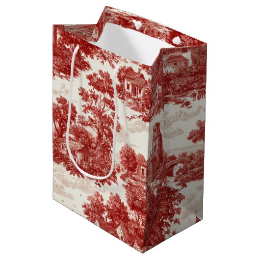 Rode Toile Landschapscene (8) Medium Cadeauzakje (Voorkant Gekanteld)