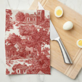Rode Toile Landschapscene (8) Theedoek (Quarter Fold)