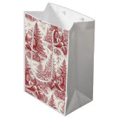Rode Toile Medium Cadeauzakje (Voorkant Gekanteld)