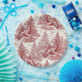 Rode Toile Papieren Bordje (Feest)