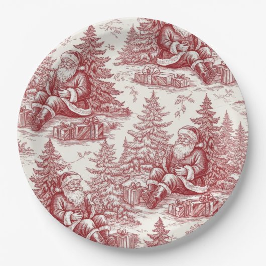 Rode Toile Papieren Bordje (Voorkant)