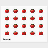 Rode tomaat grillige aangepaste kunst ronde sticker (Vel)