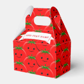 Rode Tomaat Patroon Aangepaste naam Bedankdoosjes (Achterkant)