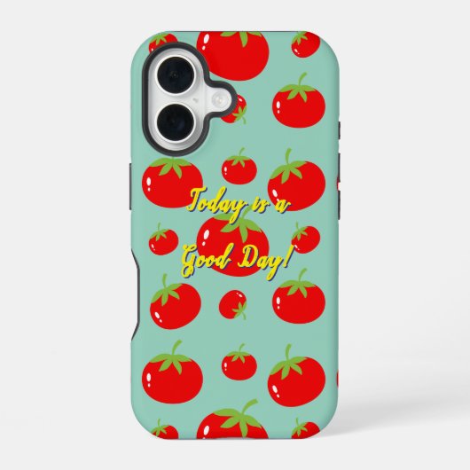 Rode Tomaat Patroon iPhone 16 Hoesje (Achterkant)