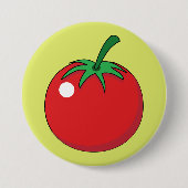 Rode tomaat ronde button 7,6 cm (Voorkant)