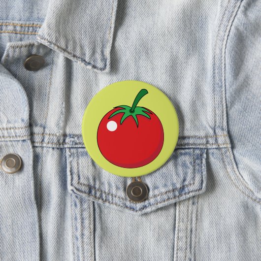 Rode tomaat ronde button 7,6 cm (In situ)