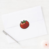 Rode tomaat ronde sticker (Envelop)