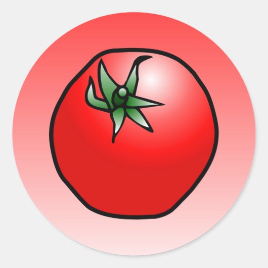Rode Tomaat Ronde Sticker (Voorkant)