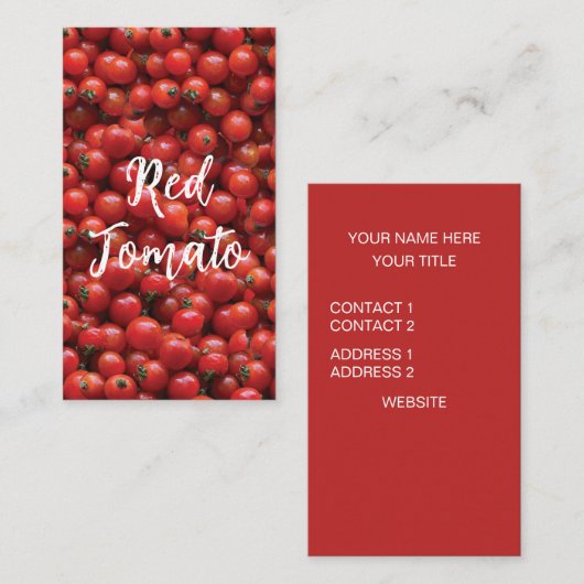 Rode tomaat visitekaartje (Voorkant / Achterkant)