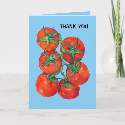 Rode tomaten blauw Hartelijk dank Bedankkaart (Voorkant)