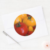 Rode tomaten, geeltomaten ronde sticker (Envelop)