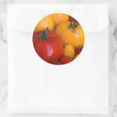 Rode tomaten, geeltomaten ronde sticker (Tas)