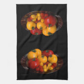 Rode tomaten, geeltomaten theedoek (Verticaal)