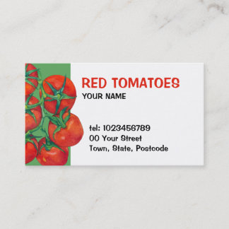 Rode tomaten, groen Visitekaartje
