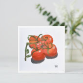 Rode tomaten op de wijnstok kaart (Staand voorkant)