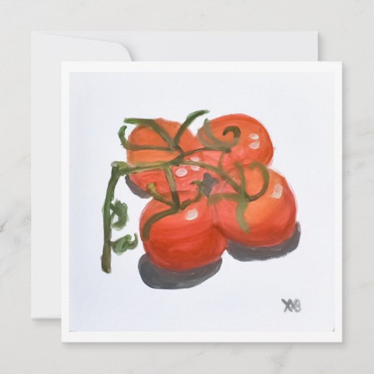 Rode tomaten op de wijnstok kaart (Voorkant)