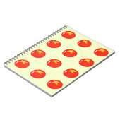 Rode tomaten op geel notitieboek (Linkerzijde)