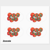 Rode Tomaten Ovale Sticker (Vel)