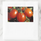 Rode tomaten rechthoekige sticker (Tas)