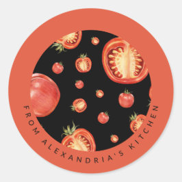 Rode tomaten | uit de keuken van ronde sticker