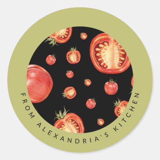 Rode tomaten | uit de keuken van ronde sticker (Voorkant)
