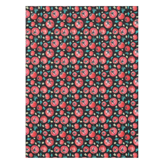 Rode tomaten voor Waterverf afspelen op zwart Tafelkleed (Voorkant)