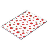 Rode tomatenpatroon op wit notitieboek (Linkerzijde)