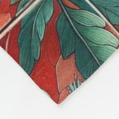 Rode Tone Tegel stijl gebladerte ontwerp Fleece Deken (Hoek)