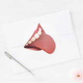 RODE TONG WITTE TANDEN RONDE STICKER (Envelop)