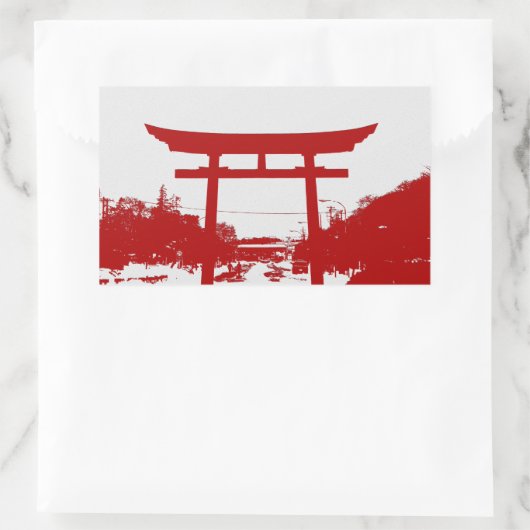 Rode Torii Gate Silhouet Sticker (Tas)