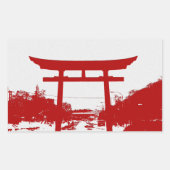 Rode Torii Gate Silhouet Sticker (Voorkant)