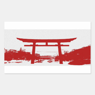Rode Torii Gate Silhouet Sticker