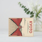 Rode Torii-poorten in Retro Kyoto Briefkaart (Staand voorkant)