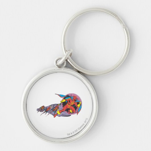 Rode tornado in windbeweging sleutelhanger (Voorkant)