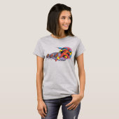 Rode tornado in windbeweging t-shirt (Voorkant volledig)