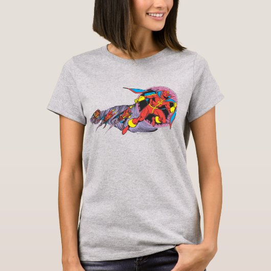 Rode tornado in windbeweging t-shirt (Voorkant)