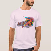 Rode tornado in windbeweging t-shirt (Voorkant)