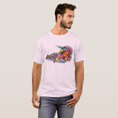 Rode tornado in windbeweging t-shirt (Voorkant volledig)