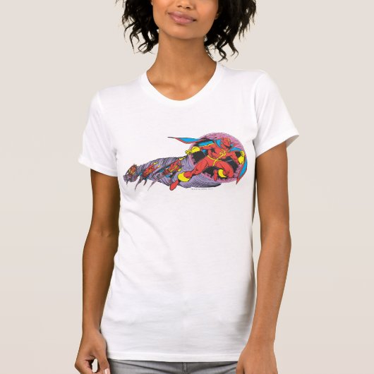 Rode tornado in windbeweging t-shirt (Voorkant)