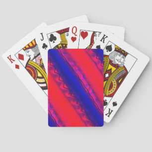 Rode tot koninklijke blauwe brede strepen in lacy- pokerkaarten