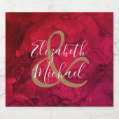 Rode tot zwarte Waterverf mousserende wijnlabels Sparkling Wijnetiket (Enkel label)