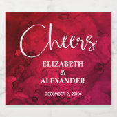 Rode tot zwarte Waterverf mousserende wijnlabels Sparkling Wijnetiket (Enkel label)