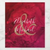 Rode tot zwarte Waterverf Wijnfleslabels Wijn Etiket (Enkel label)