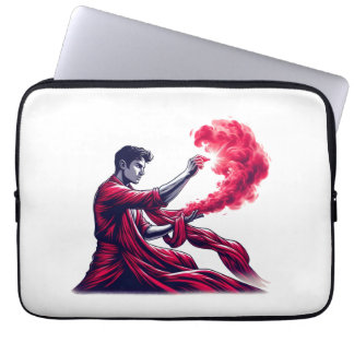 Rode Tovenaar - Mystieke Vlammende Magie Laptop Sleeve